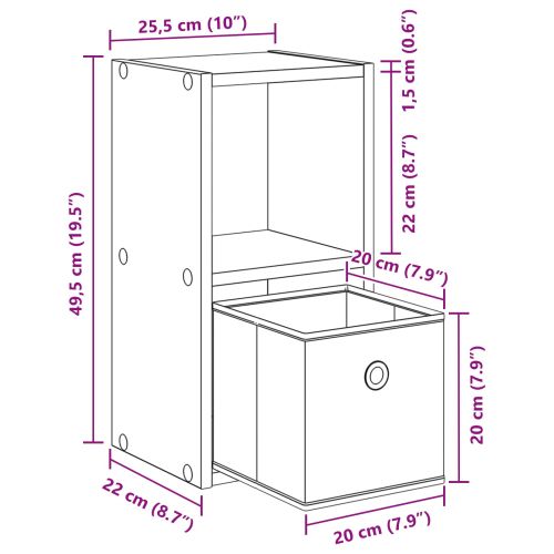 Нощно шкафче Сонома дъб 25,5 x 22 x 49,5 см Инженерно дърво