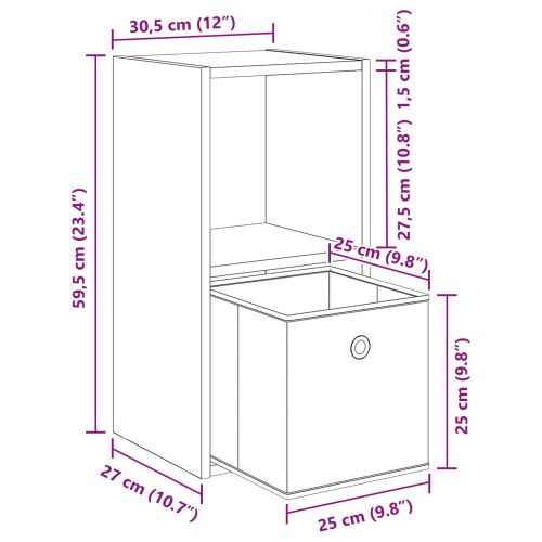 Нощно шкафче 2 pcs Циментено сиво 30,5 x 27 x 59,5 см
