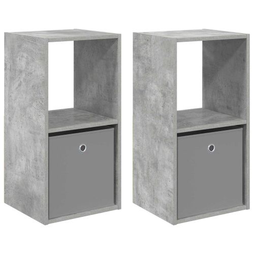 Нощно шкафче с чекмедже 2 pcs Циментено сиво 35 x 32 x 68,5 см