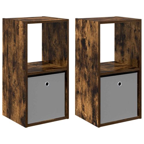 Нощно шкафче 2 pcs Димян дъб 35 x 32 x 68,5 см Инженерно дърво