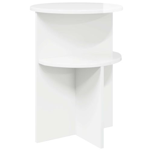 Странична маса Бял гланц Ø 39,5 x 55 см Инженерна дървесина