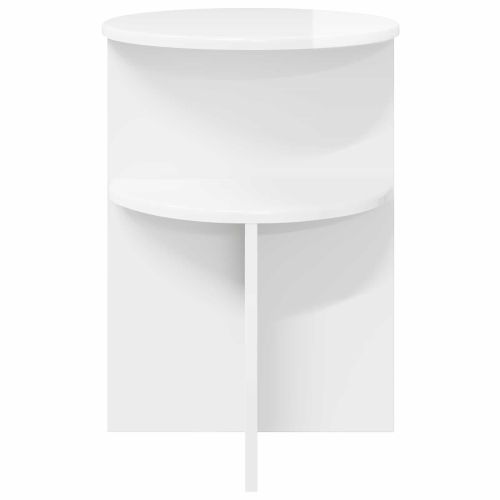 Странична маса Бял гланц Ø 39,5 x 55 см Инженерна дървесина