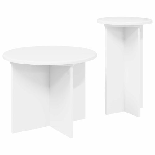 Комплект помощни маси 2 pcs Бяло Инженерна дървесина