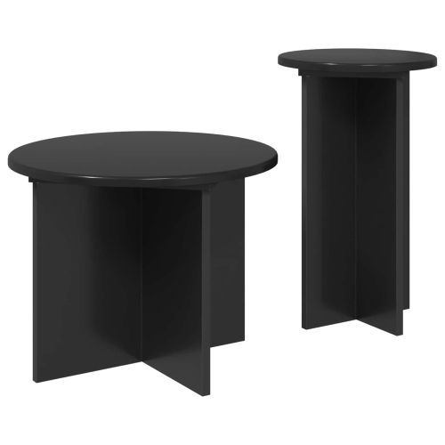 Комплект помощни маси 2 pcs Черен дъб Инженерна дървесина