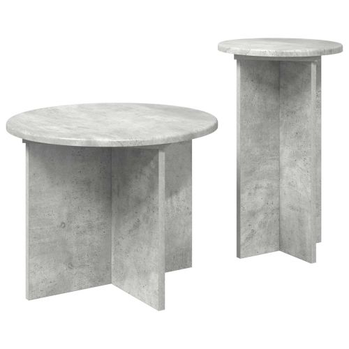 Комплект помощни маси 2 pcs Бетонно сиво Инженерна дървесина