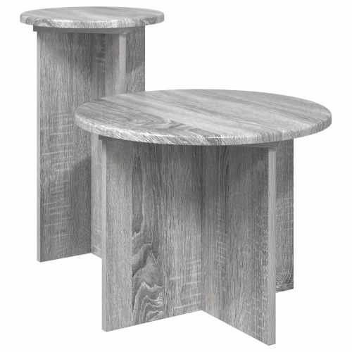 Комплект помощни маси 2 pcs Сива сонома Инженерна дървесина