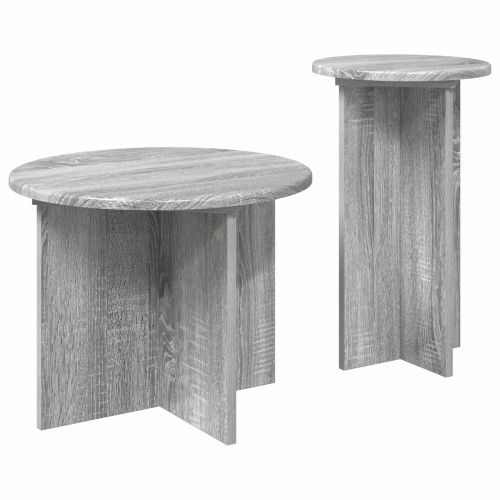 Комплект помощни маси 2 pcs Сива сонома Инженерна дървесина