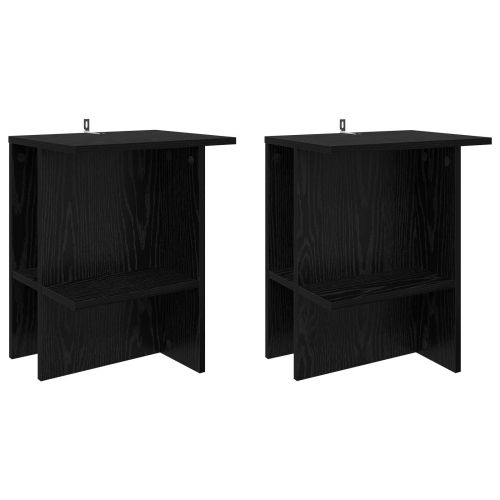 Масичка за кафе 2 pcs Черен дъб 40 x 30 x 49 см