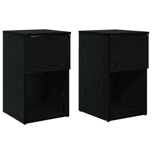 Шкаф за легло 2 pcs Черен дъб 29 х 31,5 х 49 см