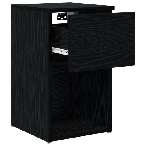 Шкаф за легло 2 pcs Черен дъб 29 х 31,5 х 49 см