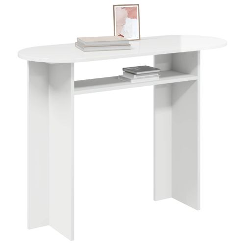 Конзолна маса Бял гланц 100 x 39,5 x 75 см Инженерна дървесина