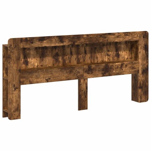 Табла за легло със съхранение Пушена Дъб 215 x 18,5 x 100 см