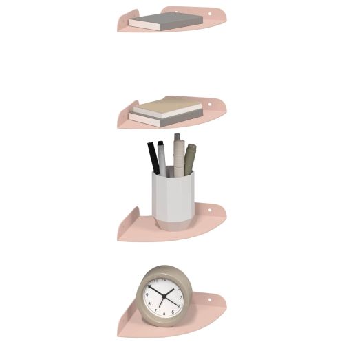 Плаващ рафт с рафт със съхранение 4 pcs Розово 15 x 15 x 2 см