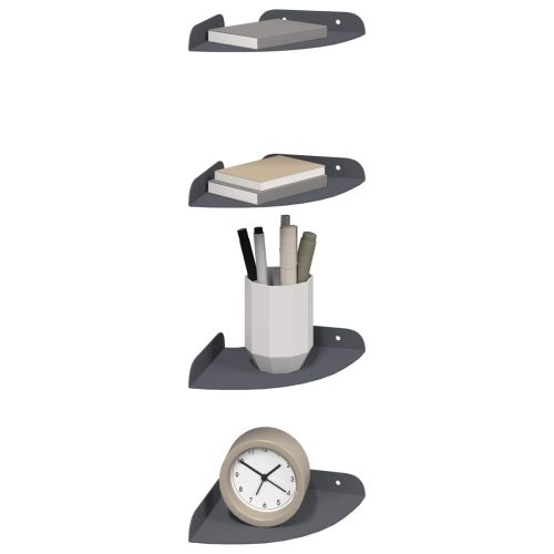 Плаващ рафт с рафт със съхранение 4 pcs Антрацит 15 x 15 x 2 см