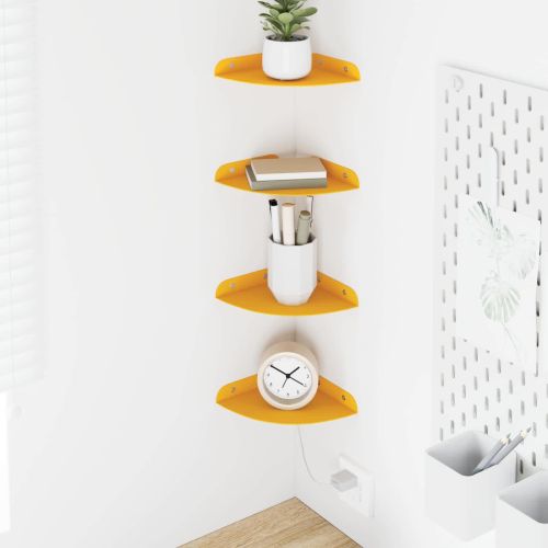 Плаващ рафт с рафт 4 pcs Горчично жълто 15 x 15 x 2 см