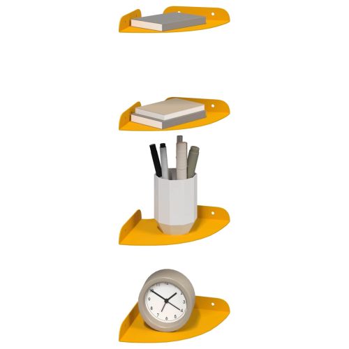 Плаващ рафт с рафт 4 pcs Горчично жълто 15 x 15 x 2 см