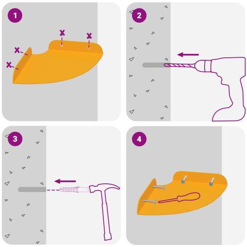 Плаващ рафт с рафт 4 pcs Горчично жълто 15 x 15 x 2 см