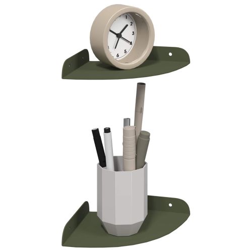 Плаващ рафт с рафт 2 pcs Маслинено зелено 15 x 15 x 2 см