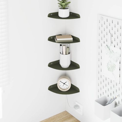 Плаващ рафт с рафт 4 pcs Маслинено зелено 15 x 15 x 2 см