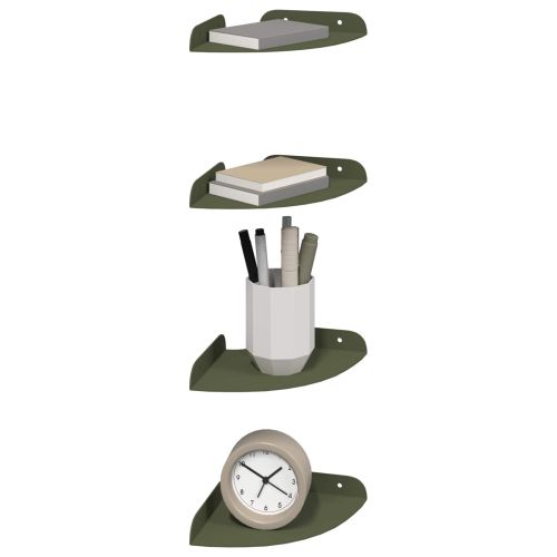 Плаващ рафт с рафт 4 pcs Маслинено зелено 15 x 15 x 2 см