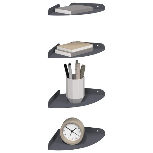 Плаващ рафт с рафт със съхранение 4 pcs Антрацит 18 x 18 x 2 см