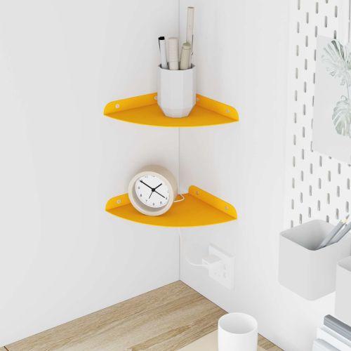 Плаващ рафт с рафт 2 pcs Горчично жълто 18 x 18 x 2 см