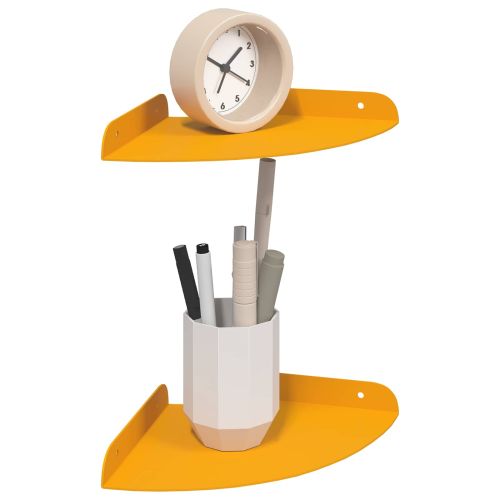 Плаващ рафт с рафт 2 pcs Горчично жълто 18 x 18 x 2 см