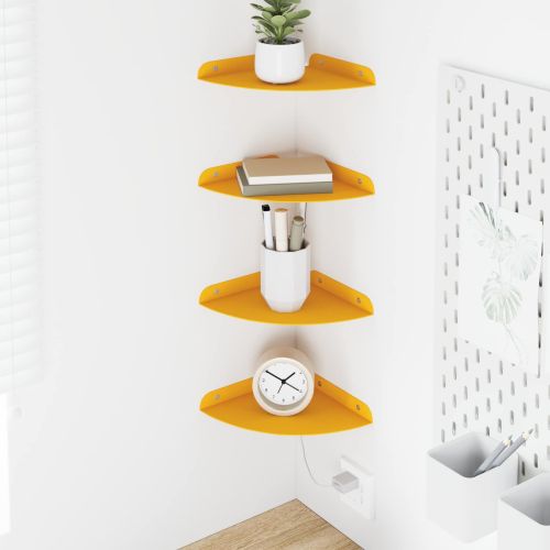 Плаващ рафт с рафт 4 pcs Горчично жълто 18 x 18 x 2 см