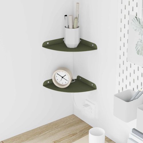 Плаващ рафт с рафт 2 pcs Маслинено зелено 18 x 18 x 2 см