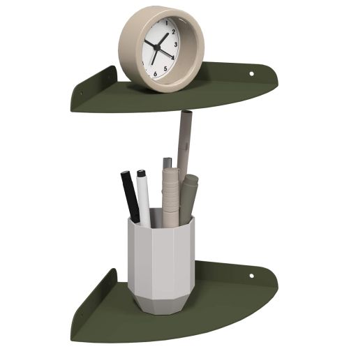 Плаващ рафт с рафт 2 pcs Маслинено зелено 18 x 18 x 2 см