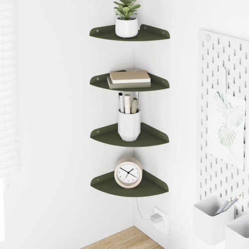 Плаващ рафт с рафт 4 pcs Маслинено зелено 18 x 18 x 2 см