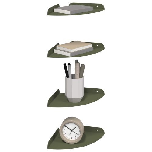 Плаващ рафт с рафт 4 pcs Маслинено зелено 18 x 18 x 2 см