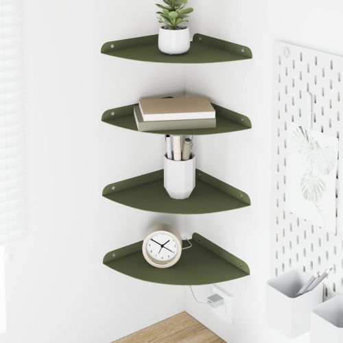 Плаващ рафт с рафт 4 pcs Маслинено зелено 24 x 24 x 2 см