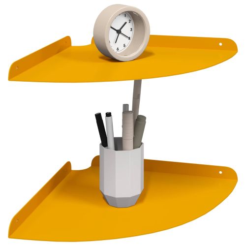 Плаващ рафт с рафт 2 pcs Горчично жълто 30 x 30 x 2 см