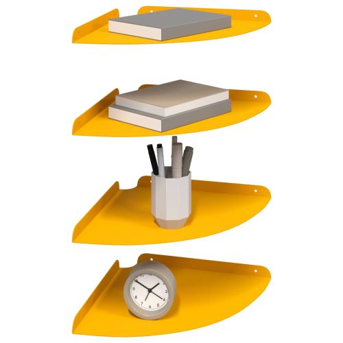 Плаващ рафт с рафт 4 pcs Горчично жълто 30 x 30 x 2 см