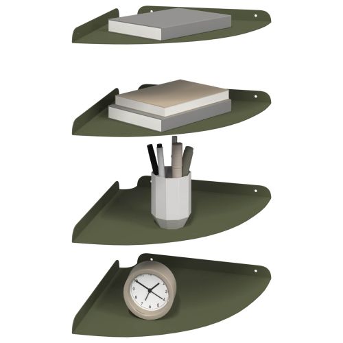 Плаващ рафт с рафт 4 pcs Маслиненозелен 30 x 30 x 2 см