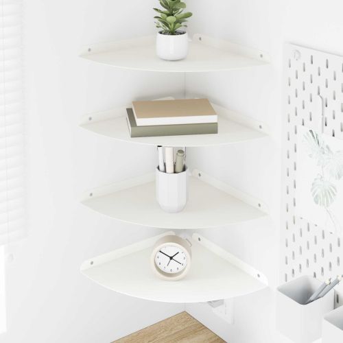 Плаващ рафт с рафт със съхранение 4 pcs Бял 30 x 30 x 2 см