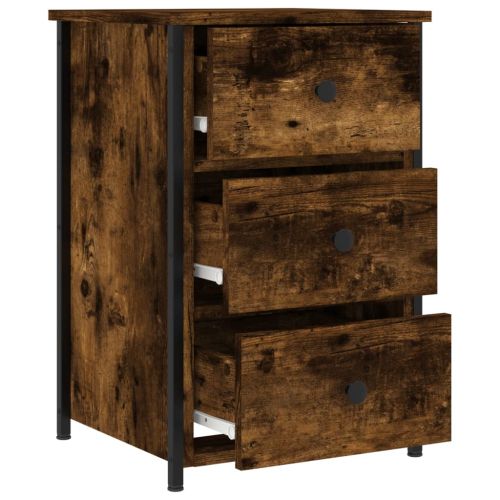Нощни шкафчета 2 бр опушен дъб 40x36x60 см инженерно дърво