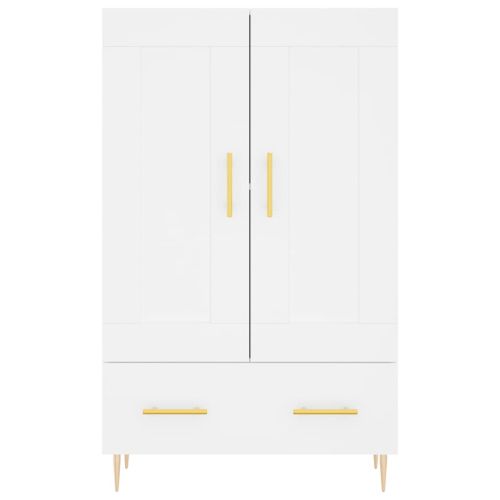 Висок шкаф, бял, 69,5x31x115 см, инженерно дърво