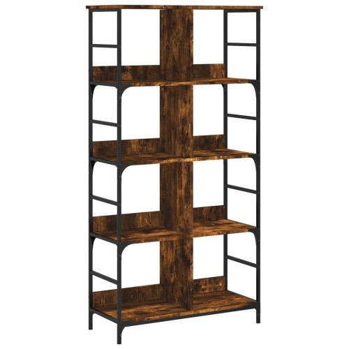 Етажерка за книги опушен дъб 78,5x33x153 см инженерно дърво