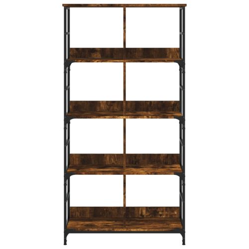 Етажерка за книги опушен дъб 78,5x33x153 см инженерно дърво