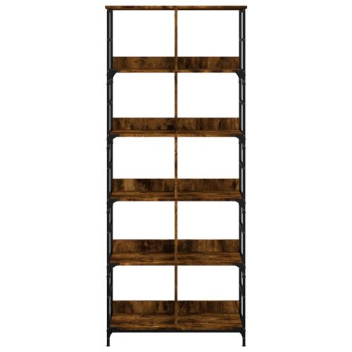 Етажерка за книги опушен дъб 78,5x33x188,5 см инженерно дърво