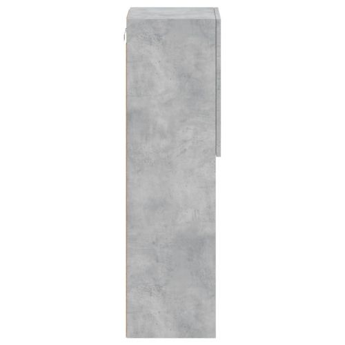 ТВ шкаф с LED осветление, бетонно сив, 30,5x30x102 см