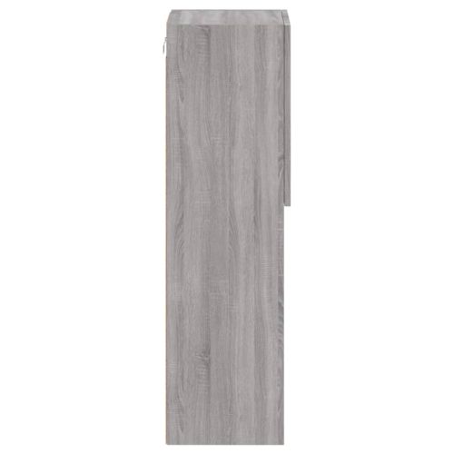 ТВ шкафове с LED осветление, 2 бр, сив сонома, 30,5x30x102 см