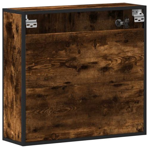 Огледален шкаф за баня опушен дъб инженерна дървесина