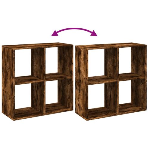 Разделител за стая / библиотека, опушен дъб, 69,5x29x69,5 см