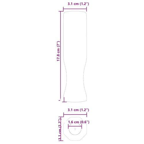 Дръжки за футболна маса 10 pcs Черен 3,1 x 3,1 x 17,8 см ПП