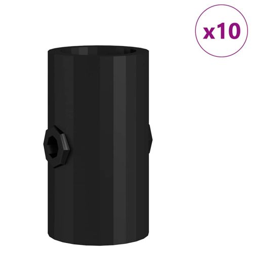 Стопери за маса за футбол 10 pcs Черен 1,7 x 1,7 x 3,2 см ПП