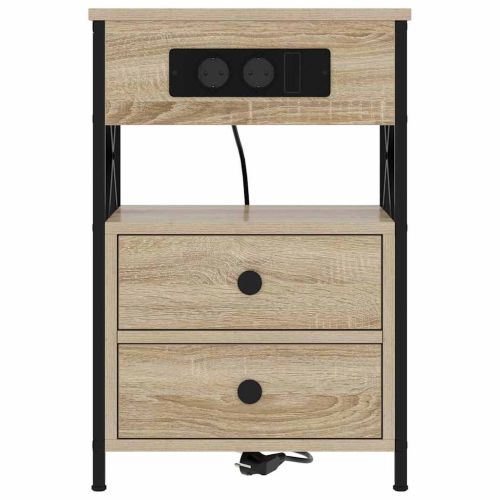Нощен шкаф 2 pcs Сонома дъб 40 x 31 x 60 см Инженерно дърво