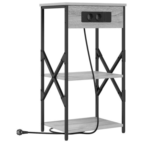 Нощен шкаф 2 pcs Сив Сонома 41 x 31 x 76 см Инженерно дърво